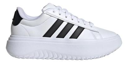 Tênis Adidas Grand Court Platform Suede Feminino - Preto+Branco