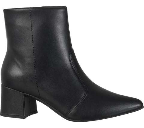 Bota Feminina Bico Fino Cano Curto Salto Clássica Elegante