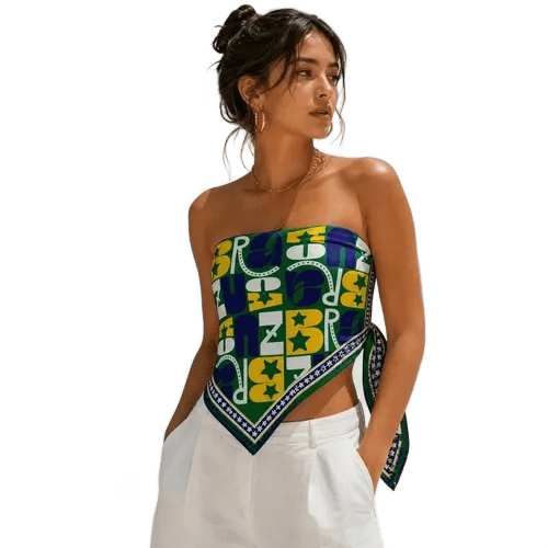Lenço Feminino Grande 90x90 Em Cetim Edição Copa Do Mundo Multicolorido Brazuca 90x90