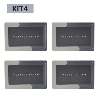 Kit 4 Tapete Banheiro Antiderrapante Absorvente Magico 40x60