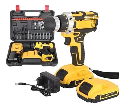 Parafusadeira Furadeira Elétrica 21v Com 2 Baterias + Maleta