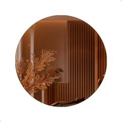 Espelho Redondo 50cm C/ Led Para Parede Quarto Banheiro Sala Moldura Redondo 50cm Led Quente