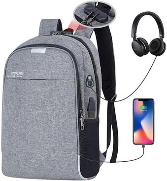 Mochila Antifurto Com Cadeado Integrado, Porta Usb E Saída Para Fone – Ideal Para Notebook, Trabalho, Viagens E Faculdade – Resistente À Água Com Vários Compartimentos Internos