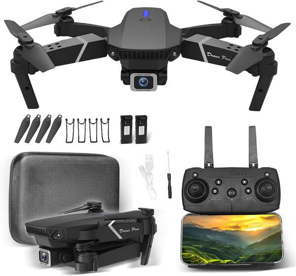 E88 Drone Com Camera Drone Profissional 1080p HD 4K FPV WiFi Mini Controle Remoto DroneQuadricóptero Com Bolsa De Transporte Amazon-FBA