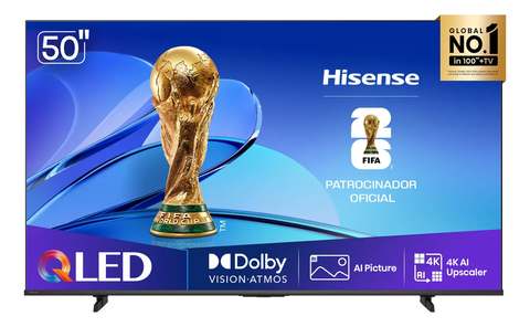 Hisense Smart TV 4K 50" Polegadas 50Q6QV QLED com Dolby Vision, HDR10+, HLG, Filmmaker Mode, Dolby Gaming, Dolby Atmos, Compatibilidade Alexa e Google