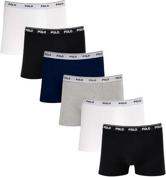 Kit 6 Cuecas Boxer Masculina Polostar Cotton Algodão Plus Size Confortável G1 ao G3
