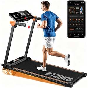 QBuen Esteira Ergométrica Eletrica Bivolt Silenciosa com Bluetooth e LED, 2.5HP Motor <45dB, Inclinação 1°/6°, Amortecimento de Impacto, Velocidade 1-10km/h, Capacidade 120kg, Dobrável com Rodinhas