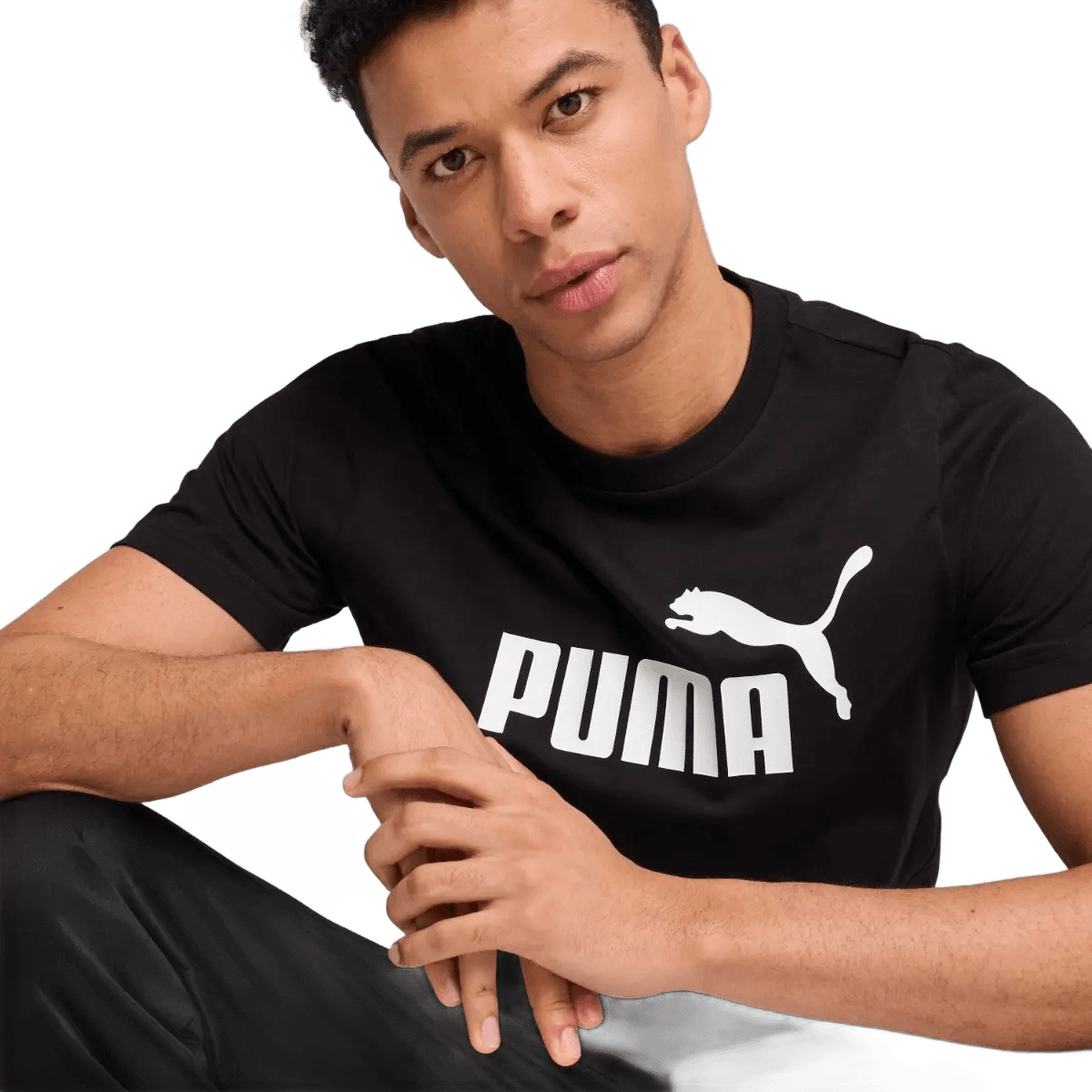 Camiseta Masculina Ess Logo Tee  Puma Puma Black Lisa G
