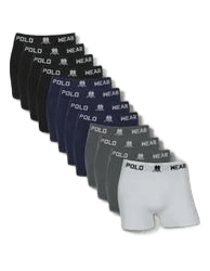 Kit 12 Cuecas Boxer Polo Wear Masculino Microfibra Sortida