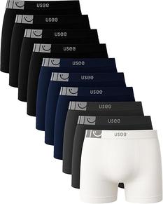 Usee Brasil Kit Com 10 Cuecas Boxer Algodão Masculina Adulto – Confortável, Respirável, Tecido Macio, Alta Durabilidade, Modelagem Anatômica, Cós Elástico Reforçado, Ideal Para Uso Diário