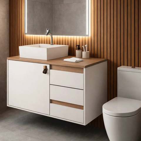 Gabinete Armario De Banheiro 100% Mdf - Formara 80cm Branco Um Furo