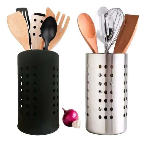 Escorredor De Talheres Inox Grande Porta Utensílios Cozinha