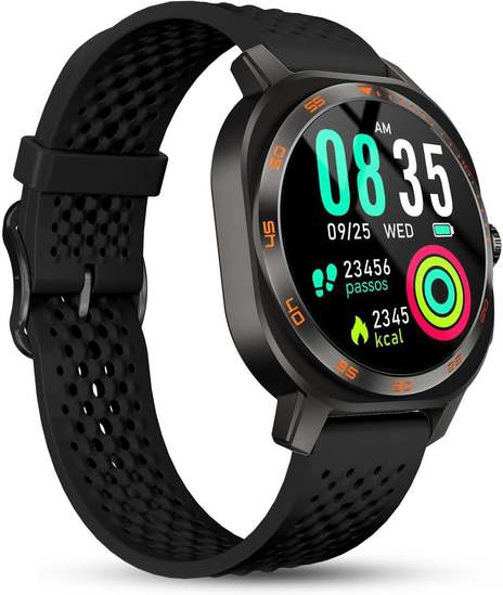 Smartwatch Relógio inteligente Masculino, Tela AMOLED, ChatGPT, Relogio Inteligente, 150+ Modos Esportivos, Chamadas Bluetooth, 3ATM a Prova d'Agua Compatível com iOS e Android, 2 Pulseiras