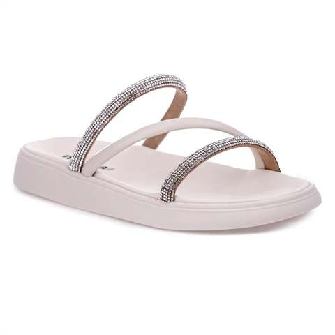 Sandália Papete Feminina Plataforma Brilho Moda Luxo Verão.