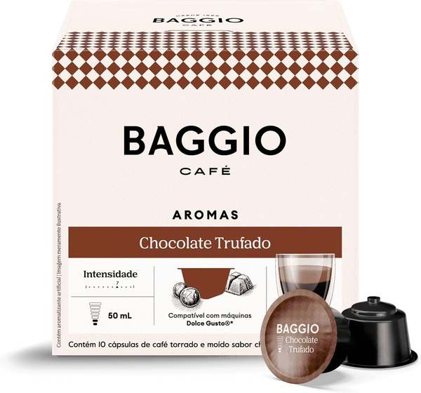 Imagem do produto Baggio Café Cápsulas De Café Aroma Chocolate Trufado Compatível Com Máquinas Dolce Gusto Contém 10 Cápsulas na loja Amazon