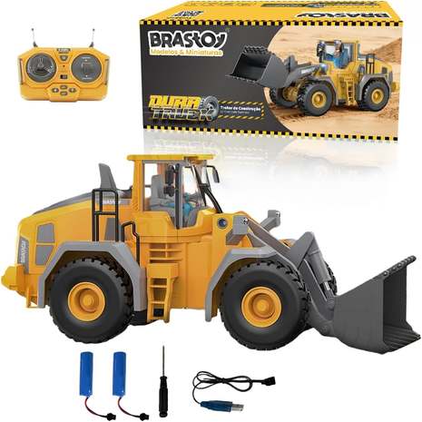 Escavadeira Carros de Controle Remoto Brinquedos Infantil 2.4GHz Recarregável (Carregadeira de Controle Remoto)