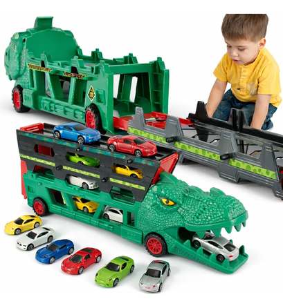 Lançador Dino Truck Super Carrinhos Caminhão Cegonha Pista