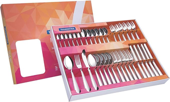faqueiro-aco-inox-com-faca-para-churrasco-com-36-pecas-tramontina-laguna-prata - Imagem
