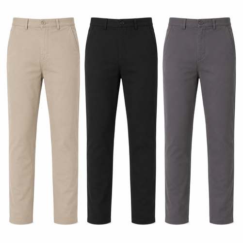 Kit 3 Calça Masculina Sarja Slim Alfaitaria Esporte Fino Preto-bege-chumbo 36