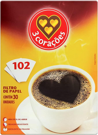 Filtro de Papel 3 Corações 103 Caixa 30 Unidades