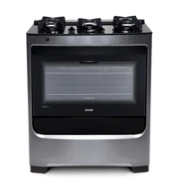 Fogão Consul 5 Bocas Cor Inox Com Mesa De Vidro E Grade De F 110v/220v