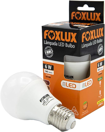 foxlux-lampada-led-bulbo-6w-3000k-bivolt - Imagem