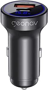 geonav-carregador-veicular-superpower-ultrarrapido-duo-38w-2-portas-1-usb-18w-quick-charge-e-1-usb-c-20w-power-delivery-ch38pdqc-aluminio-cinza - Imagem