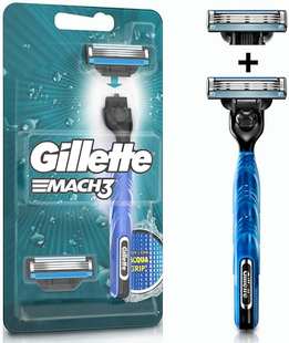gillette-aparelho-de-barbear-mach3-acqua-grip-2-cargas - Imagem