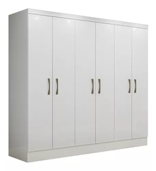 guarda-roupa-espresso-moveis-paris-cor-branco-de-mdp-com-6-portas-de-dobradicas - Imagem