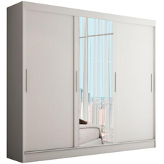 guarda-roupa-casal-katherine-3-portas-2-gavetas-com-espelho-branco-panorama-moveis - Imagem