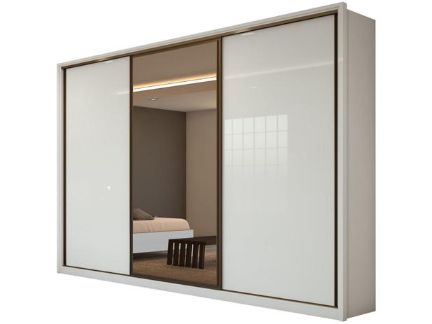 guarda-roupa-casal-modulado-com-espelho-3-portas-de-correr-6-gavetas-moveis-lopas-spazio - Imagem