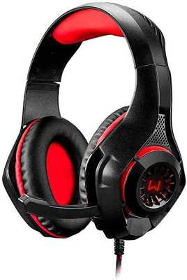 headset-gamer-rama-p3usb-stereo-adaptador-p2-led-vermelho-warrior-ph219 - Imagem
