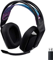 headset-gamer-sem-fio-logitech-g535-lightspeed-com-almofadas-com-espuma-de-memoria-design-leve-controles-integrados-microfone-flip-to-mute-e-bateria-recarregavel-para-pc-ps4-ps5-preto - Imagem