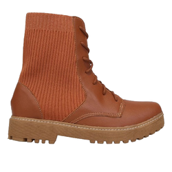 bota-coturno-cano-curto-look-fashion-knit-feminina-caramelo - Imagem