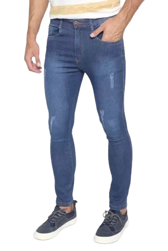 calca-jeans-skinny-terminal-com-puidos-masculina - Imagem