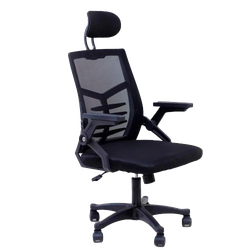 cadeira-de-escritorio-comfy-prizi-com-apoio-de-cabeca-pret - Imagem