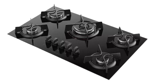 cooktop-5-bocas-a-gas-dako-supreme-tripla-chama-preto-bivolt-110220v - Imagem