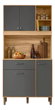kit-armario-de-cozinha-erva-doce-90-compacto-com-4-portas-e-bancada-multiuso-cor-freijo-chumbo - Imagem