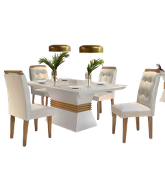 conjunto-sala-de-jantar-mesa-4-cadeiras-luisa-jwt - Imagem