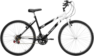 Ultra Bike Bicicleta De Passeio Bicolor Reforçada Aro 26,18 Marchas Preto/branco