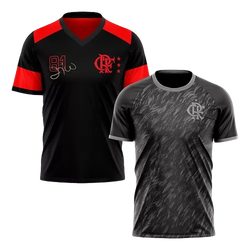 camisa-flamengo-zico-kit-masculina-camiseta-preto-original - Imagem
