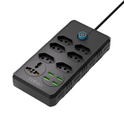 extensao-tomada-regua-tomada-regua-de-energia-6-tomadas-4-interfaces-usb-1-tomada-universal-cabo-de-alimentacao-de-19-metros-suporte-a-tensao-de-110-220v-potencia-de-2500w-preto - Imagem