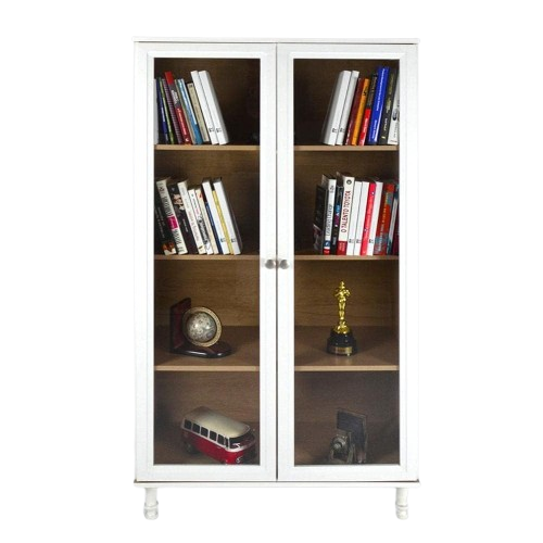 estante-para-livros-ditalia-2-portas-vidro-e-957-corcinza - Imagem