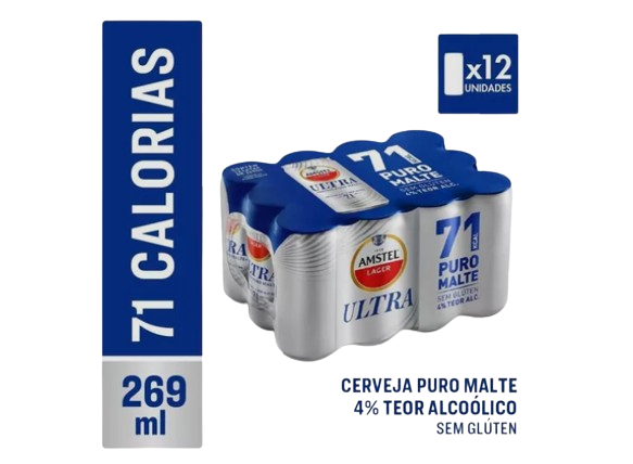 pack-cerveja-amstel-ultra-269ml-com-12-unidades - Imagem