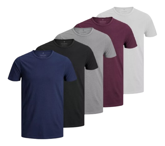 kit-5-camisetas-masculinas-slim-fit-basicas-algodao-premium-qe0m - Imagem