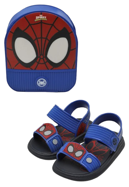 sandalia-infantil-grendene-kids-homem-aranha-azul - Imagem
