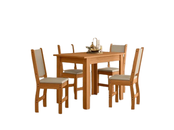 mesa-de-cozinha-4-cadeiras-retangular-bellagio-poliman-moveis - Imagem