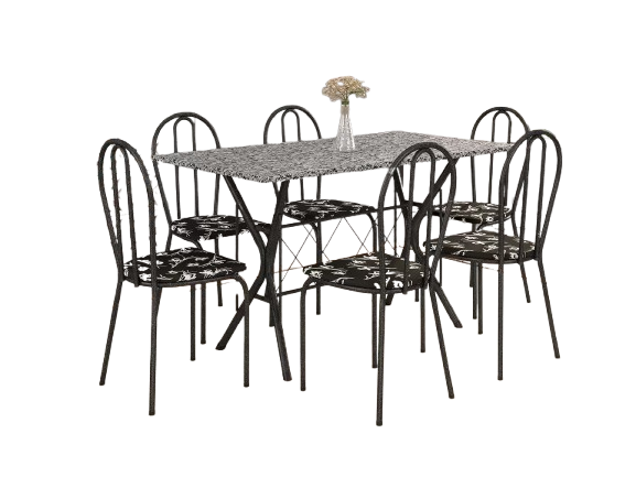 mesa-de-jantar-6-cadeiras-retangular-preta-artefamol-america-bruna - Imagem
