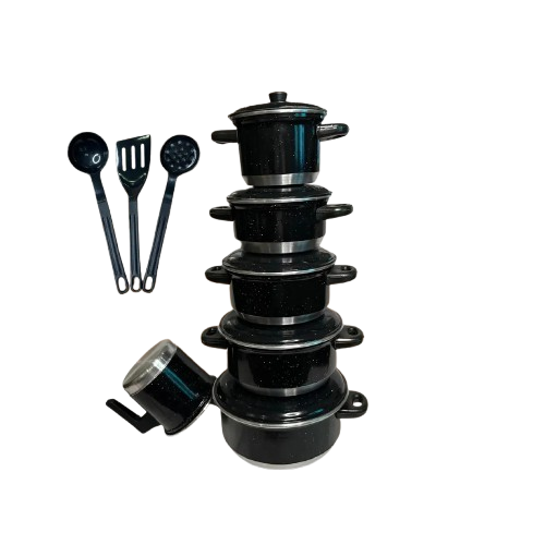 Jogo De Panelas Com 6 Peças + Cor Preto Pigmentado