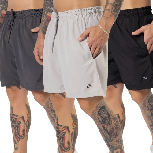 Kit 3 Bermudas Masculinas Academia Treino Praia Verão Fit
